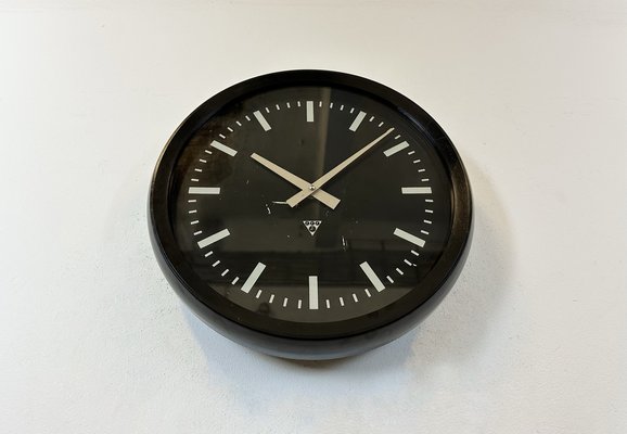 Industrial Bakelite Factory Wall Clock from Pragotron, 1970s-CGF-1718294