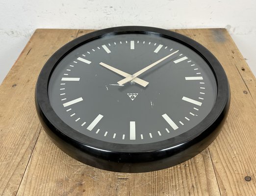 Industrial Bakelite Factory Wall Clock from Pragotron, 1970s-CGF-1718294