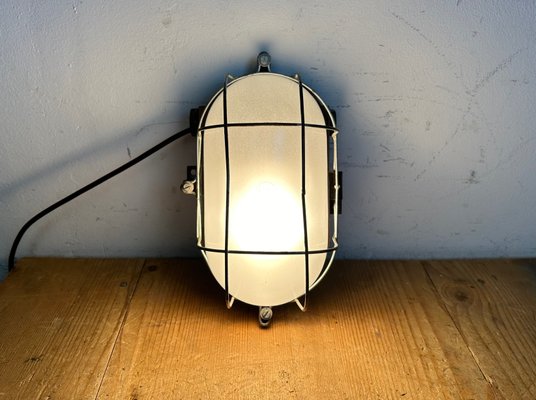 Industrial Bakelite Wall Light with Milk Glass, 1960s-CGF-1717921