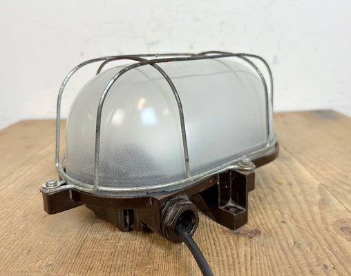 Industrial Bakelite Wall Light with Milk Glass, 1960s-CGF-1717921