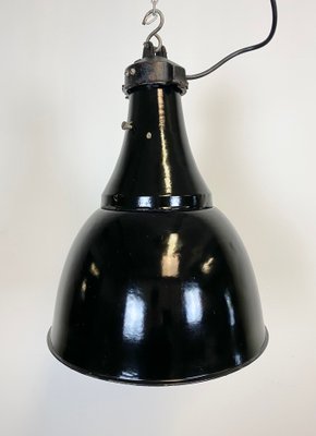 Industrial Bauhaus Black Enamel Pendant Lamp, 1930s-CGF-867555