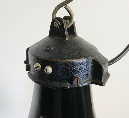 Industrial Bauhaus Black Enamel Pendant Lamp, 1930s-CGF-867555