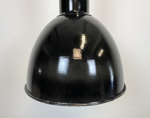 Industrial Bauhaus Black Enamel Pendant Lamp from Elektrosvit, 1930s-CGF-1233931