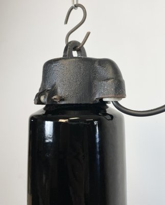 Industrial Bauhaus Black Enamel Pendant Lamp from Elektrosvit, 1930s-CGF-1233931