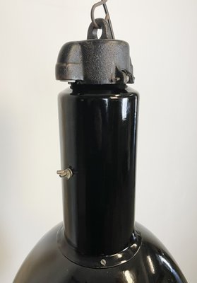 Industrial Bauhaus Black Enamel Pendant Lamp from Elektrosvit, 1930s-CGF-1233931