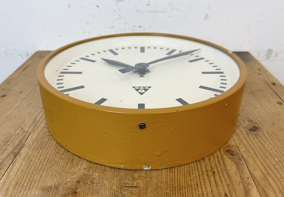 Industrial Beige Factory Wall Clock from Pragotron, 1960s-CGF-1767448