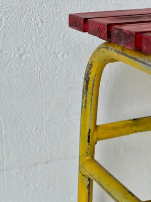 Industrial Bench in Metal and Pine, 1970s-ALG-1348997