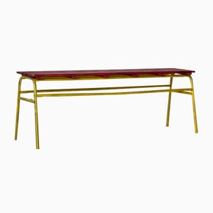 Industrial Bench in Metal and Pine, 1970s-ALG-1348997