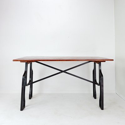 Industrial Bistro Table in Wood and Wrought Iron-NYF-2019014