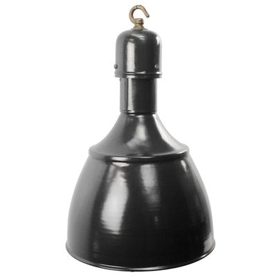 Industrial Black Enamel and Brass Pendant Light, 1950s-BLS-1767938