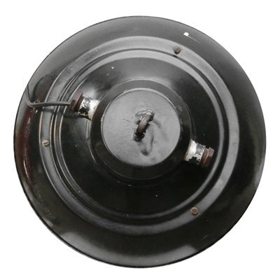 Industrial Black Enamel & Clear Glass Pendant Lights-BLS-1328203