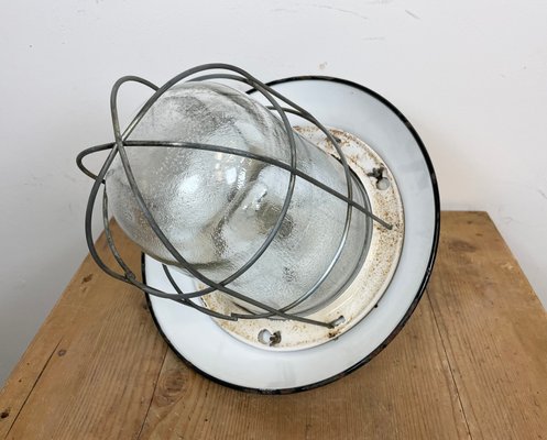 Industrial Black Enamel Factory Hanging Lamp from Elektrosvit, 1960s-CGF-1268345