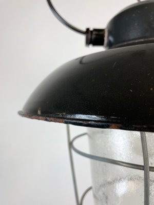 Industrial Black Enamel Factory Hanging Lamp from Elektrosvit, 1960s-CGF-1268345