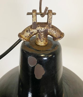 Industrial Black Enamel Factory Pendant Lamp, 1930s-CGF-873754