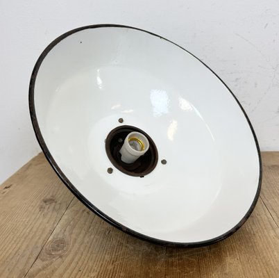 Industrial Black Enamel Factory Pendant Lamp, 1950s-CGF-1703673