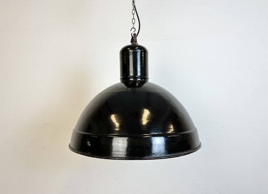 Industrial Black Enamel Factory Pendant Lamp, 1950s-CGF-1731834