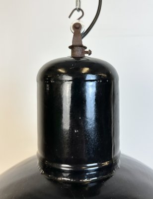 Industrial Black Enamel Factory Pendant Lamp, 1950s-CGF-1731834