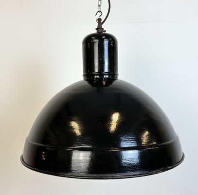 Industrial Black Enamel Factory Pendant Lamp, 1950s-CGF-1731834