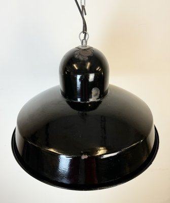 Industrial Black Enamel Factory Pendant Lamp, 1960s-CGF-1757946