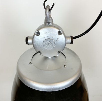 Industrial Black Enamel Factory Pendant Lamp from Elektrosvit, 1960s-CGF-1703543