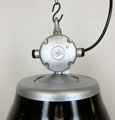 Industrial Black Enamel Factory Pendant Lamp from Elektrosvit, 1960s-CGF-1703543