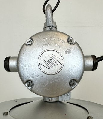 Industrial Black Enamel Factory Pendant Lamp from Elektrosvit, 1960s-CGF-1703543