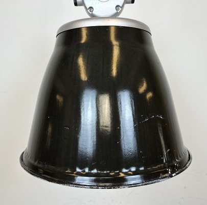 Industrial Black Enamel Factory Pendant Lamp from Elektrosvit, 1960s-CGF-1703543