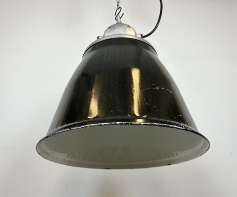 Industrial Black Enamel Factory Pendant Lamp from Elektrosvit, 1960s-CGF-1703543