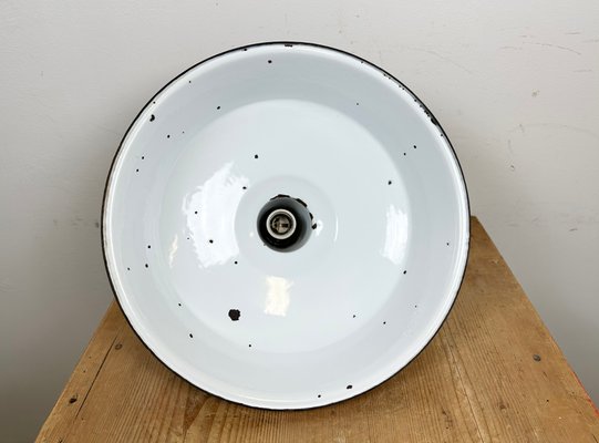 Industrial Black Enamel Hanging Lamp from Reluma, 1950s-CGF-1440518