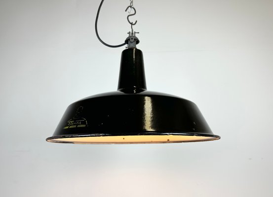 Industrial Black Enamel Hanging Lamp from Reluma, 1950s-CGF-1440518