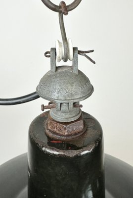 Industrial Black Enamel Hanging Lamp from Reluma, 1950s-CGF-1440518