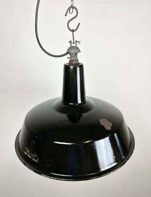 Industrial Black Enamel Hanging Lamp from Reluma, 1950s-CGF-1440518