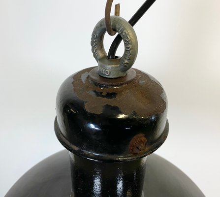 Industrial Black Enamel Pendant Lamp, 1930s-CGF-870407