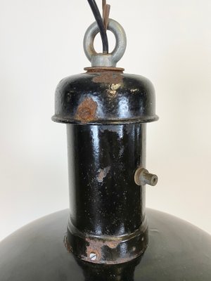 Industrial Black Enamel Pendant Lamp, 1930s-CGF-870407