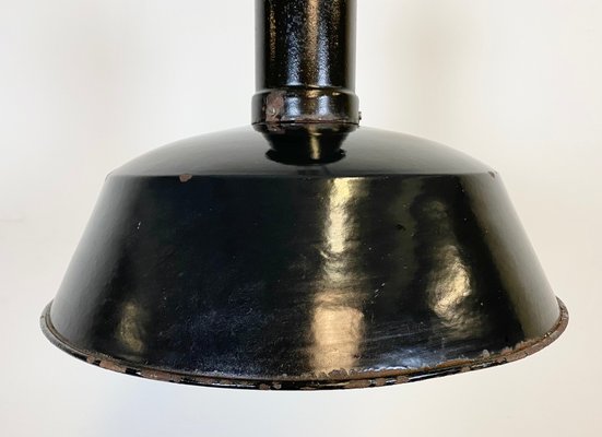 Industrial Black Enamel Pendant Lamp, 1930s-CGF-870407