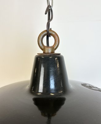 Industrial Black Enamel Pendant Lamp, 1950s-CGF-1733938