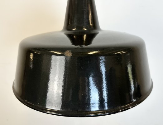 Industrial Black Enamel Pendant Lamp, 1950s-CGF-1733938