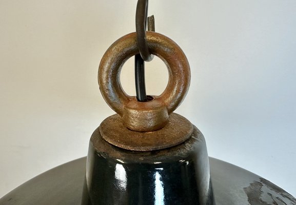 Industrial Black Enamel Pendant Lamp, 1950s-CGF-1733938