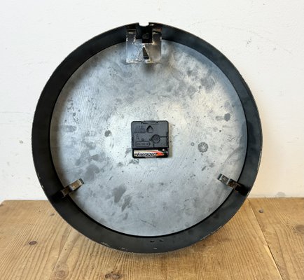 Industrial Black Factory Wall Clock from Siemens, 1950s-CGF-1757925