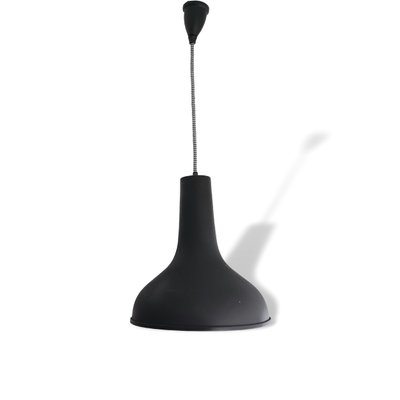 Industrial Black Metal Hanging Pendant Lamp, 1980s-SCS-1145202