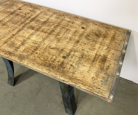 Industrial Blue Dining Table, 1960s-CGF-1068912