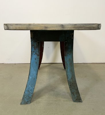 Industrial Blue Dining Table, 1960s-CGF-1068912