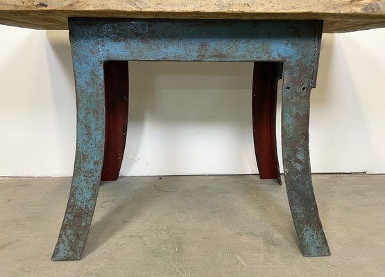 Industrial Blue Dining Table, 1960s-CGF-1068912