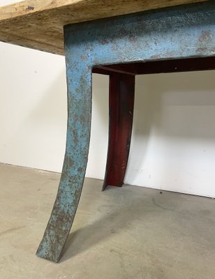 Industrial Blue Dining Table, 1960s-CGF-1068912