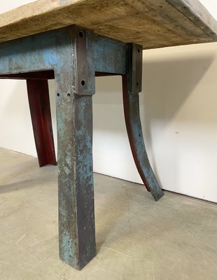 Industrial Blue Dining Table, 1960s-CGF-1068912