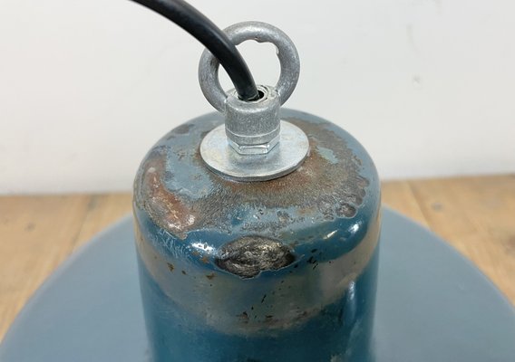 Industrial Blue Enamel Factory Pendant Lamp, 1960s-CGF-1404650