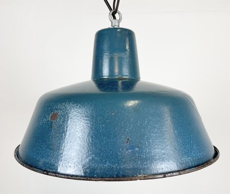 Industrial Blue Enamel Factory Pendant Lamp, 1960s-CGF-1404650