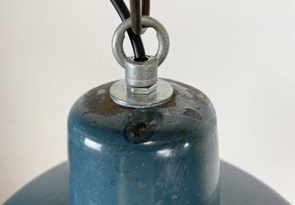 Industrial Blue Enamel Factory Pendant Lamp, 1960s-CGF-1404650