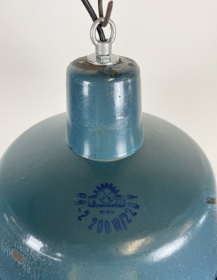 Industrial Blue Enamel Factory Pendant Lamp, 1960s-CGF-1404650