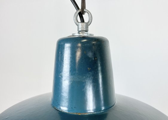 Industrial Blue Enamel Factory Pendant Lamp, 1960s-CGF-1404650